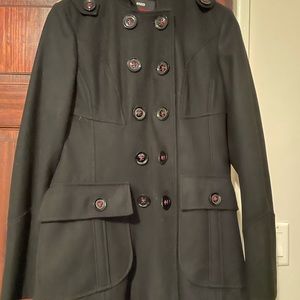 Miss Sixty double breasted hooded wool pea coat